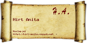 Hirt Anita névjegykártya
